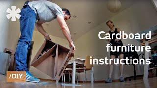 DIY cardboard furniture with free IKEA-style instructions