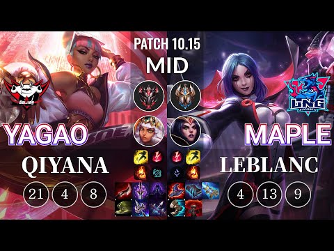 JDG Yagao Qiyana vs LNG Maple LeBlanc Mid - KR Patch 10.15