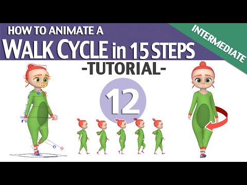 WALK CYCLE IN 15 STEPS ▶️▶️▶️ TUTORIAL #12 (Intermediate level)