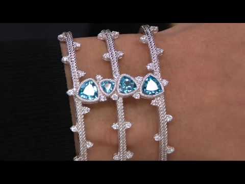 Judith Ripka Sterling 8.10 cttw Blue Topaz Cuff Bracelet on QVC