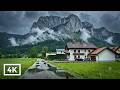 Heavy Rain Walk Beneath Austria S Massive Cliff Alpine Village At Lake Mondsee 4K Binaural