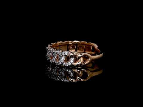 Handcrafted 18K Gold Cuban Link Diamond Ring for Men & Women