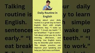 Daily Routine In English || Graded Reader