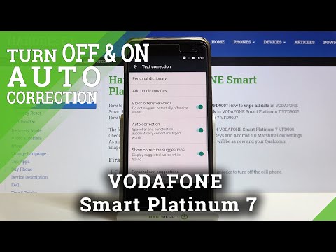 How to Activate Auto Correction in Vodafone Smart Platinum 7 - Manage Auto Correction Settings