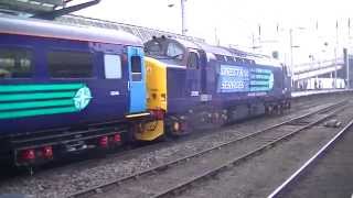 preview picture of video 'Direct Rail Services 37261 and 37423 departing Carlisle'