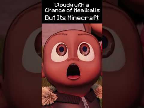 Watching food rain But It’s Minecraft | Cloudy with a Chance of Meatballs