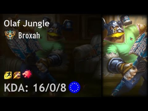 Olaf Jungle vs Kha'Zix - Broxah - EUW Challenger Patch 8.5