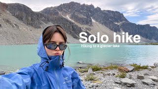 Solo hiking to a glacier lake