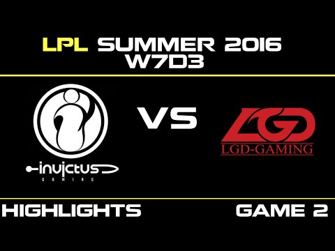 IG vs LGD Game 2 Highlights Tencent LPL Summer 2016 W7D3 Invictus Gaming vs LGD Gaming   IG vs LGD