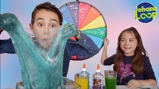 Mystery Wheel of Slime Challenge! Schleim Glücksrad Schwester vs Bruder | Johann Loop