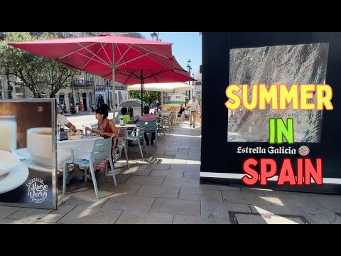 Summer in Spain: Walking tour in Vigo Galicia|Exploring slow life in Spain🏖️🌞