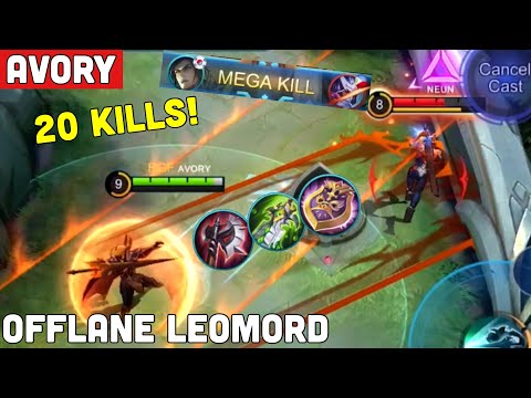20 KILLS! Offlane Leomord Gameplay - Avory | MLBB