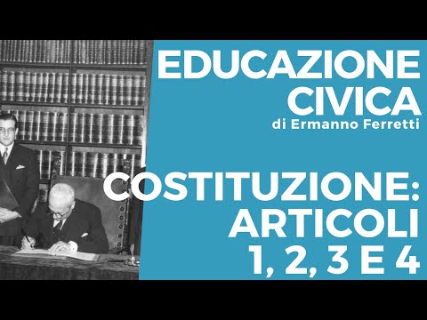 La Costituzione italiana: articoli 1, 2, 3 e 4