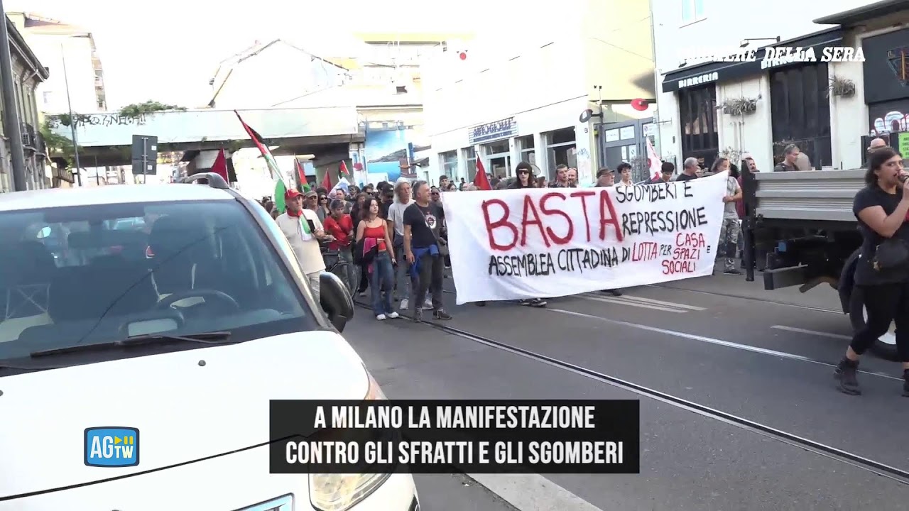 A Milano la manifestazione contro gli sfratti e gli sgomberi