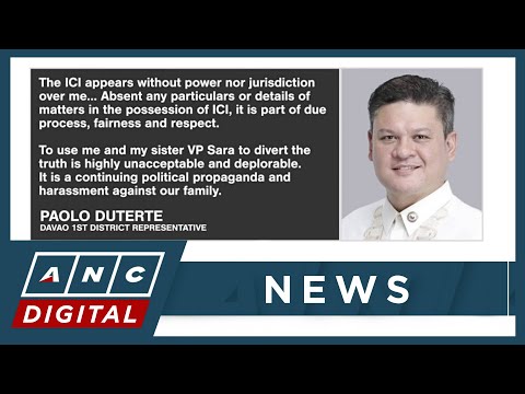 Rep. Paolo Duterte declines 'vague, ambiguous' ICI invitation | ANC