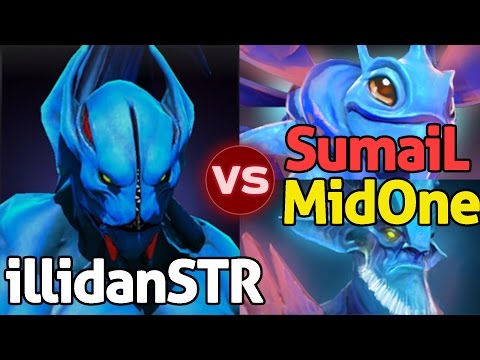 illidanSTR NightStalker VS SumaiL Puck & MidOne Leshrac - Dota 2 The Epic Battle