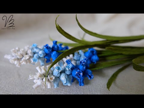 HD làm hoa Chuông xanh | How To Make Bluebells Paper Flower With Crepe Paper - Craft Tutorial