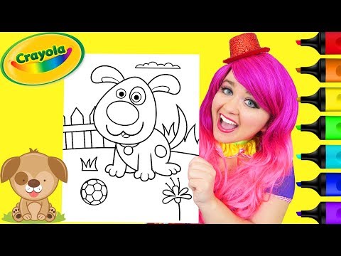Coloring Puppy Dog Soccer Ball Crayola Coloring Page Prismacolor Markers | KiMMi THE CLOWN