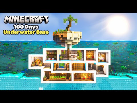 I Spent 100 Days Building a Secret Underwater Base in Minecraft