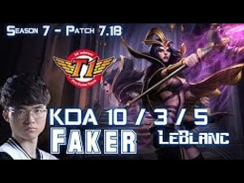 SKT T1 Faker LEBLANC vs KARMA Mid - Patch 7.18 KOREA Ranked