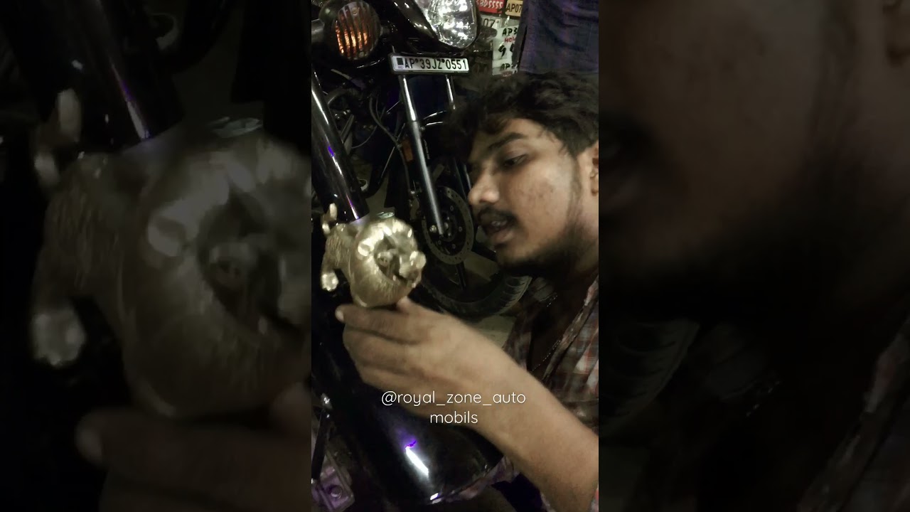 Royal Enfield Brass Lion Fiting Royal Zone Automobiles Guntur #bullet #classic #classic350
