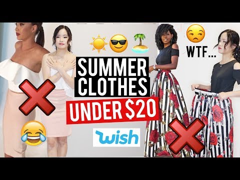 試穿囤貨：WISH! (Try on HAUL: UNDER $20 SUMMER CLOTHES from WISH!)