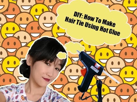 DIY hair scrunchie using hot glue stick