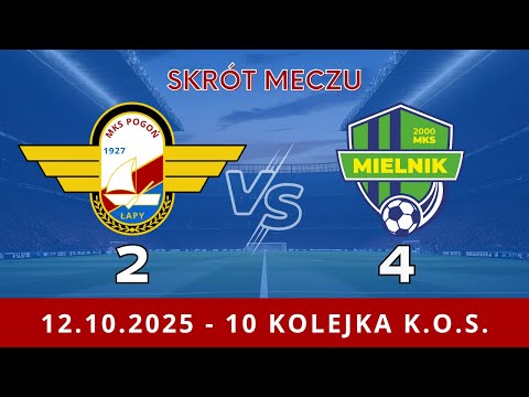 Skrót: Pogoń Łapy - MKS Mielnik 2:4 (1:1)