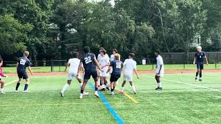 Lachlan Payne heads in the corner kick lifted by Brooks Loftin