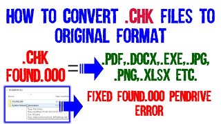 Fixed: Recover .CHK Files from USB Found.000 Folder & Convert into Original Format #pendrive #evm