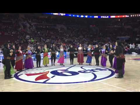 Pontian Society Akritai at the Greek Heritage Night at the 76ers