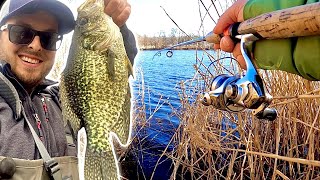 FISHING for Jumbo SPRING CRAPPIE On A Pond I’ve Been Fishing For 8 Years!
