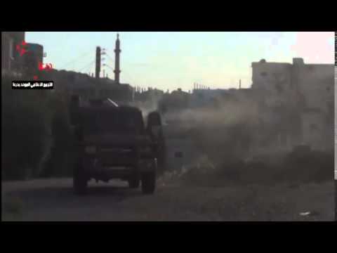 استهداف مقرات النظام في حي السحاري من قبل لواء شهيد حوران