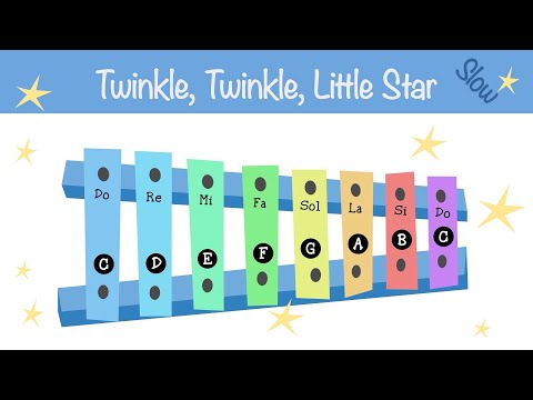 Twinkle, Twinkle, Little Star - Xylophone tutorial and songs for beginners - Slow version