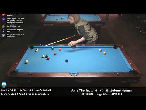 Amy Theriault vs Jolene Herum - Women's 8-Ball - Route 34 Pub and Grub