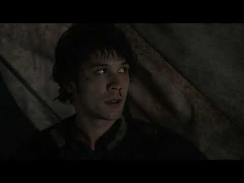 Bellamy Blake infected(The 100 S01E10) Sick/Ill/in pain/collapsed/hurt scene
