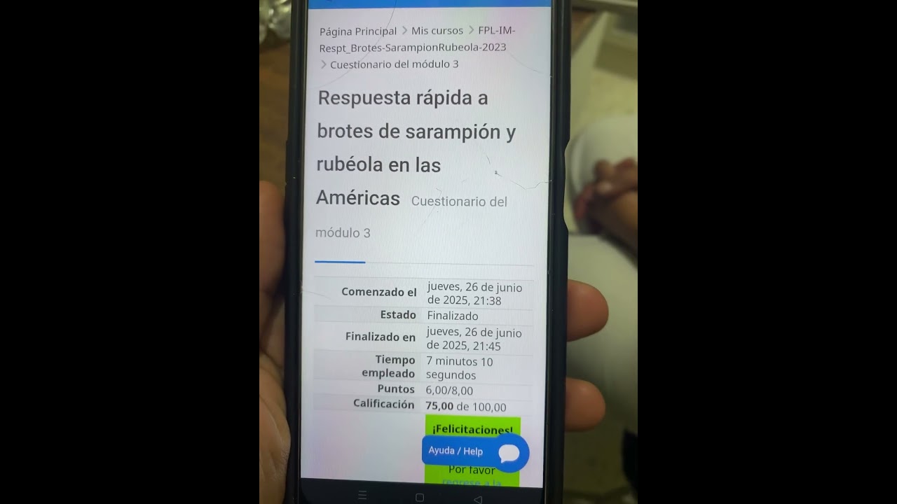 respuestas rapidas de sarampion y rubeola de las americas.  Módulo 3 #2025