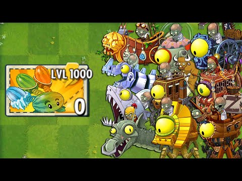 100% WINTER MELON VS MELON-PULT Plant LEVEL 1000 vs All Final Boss - Plants vs Zombies 2 Mod