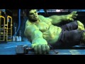 Hulk trying to lift Thor's hammer
