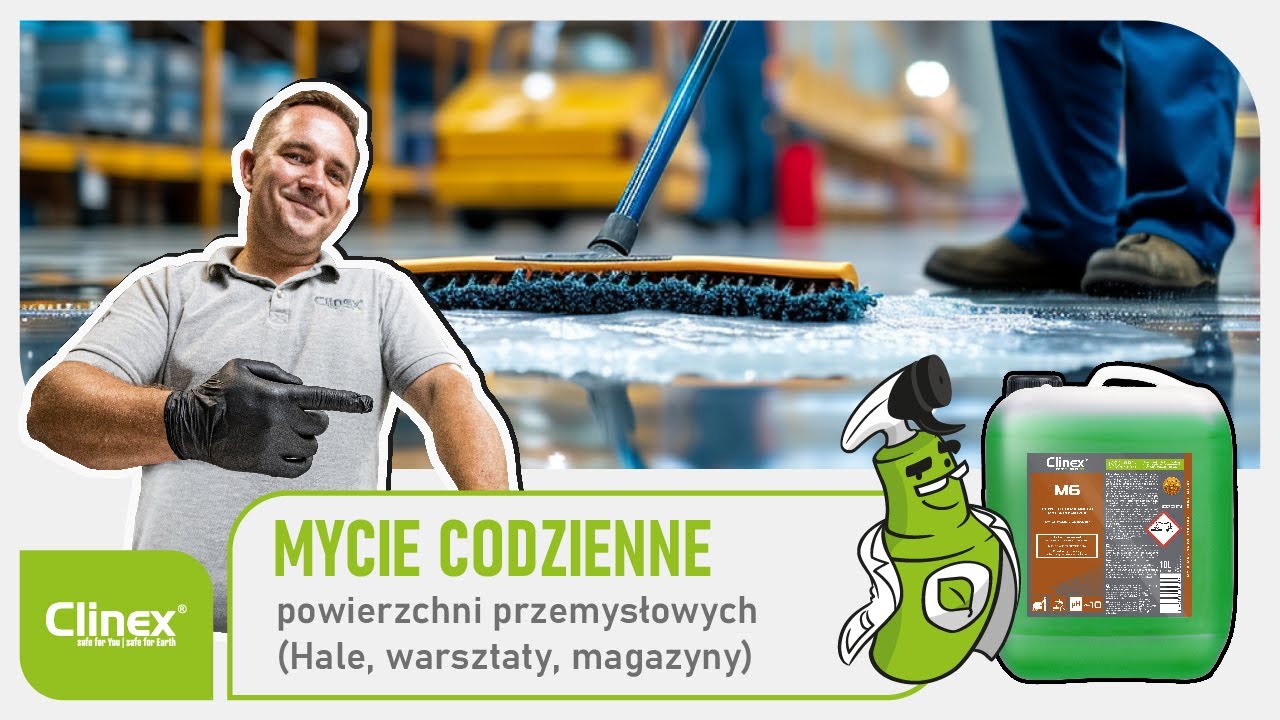 ClinexEDU: Mycie bieżące powierzchni przemysłowych, hal, warsztatów.