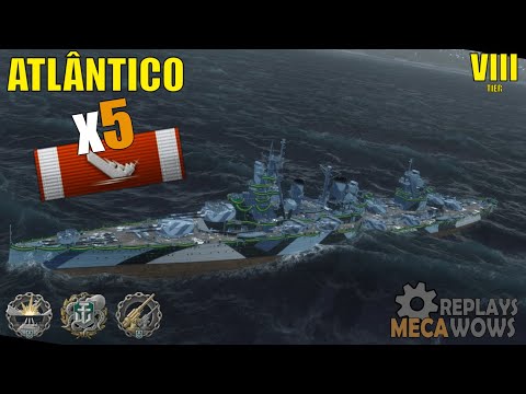 Atlântico 5 Kills There's Just Too Many of Them... | World of Warships Gameplay