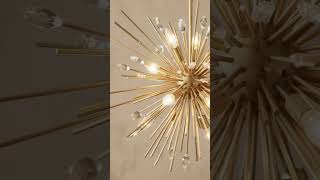 Antique Gold Starburst Pendant Chandelier 29 Inch - #1F063 | Lamps