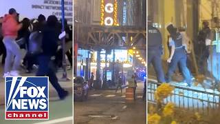 'WILD BRAWL': Teen mobs swarm downtown city in chaotic takeover