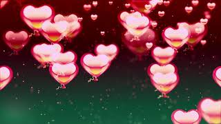 Two-hour relaxing screensaver with Valentine's day abstract background, flying hearts