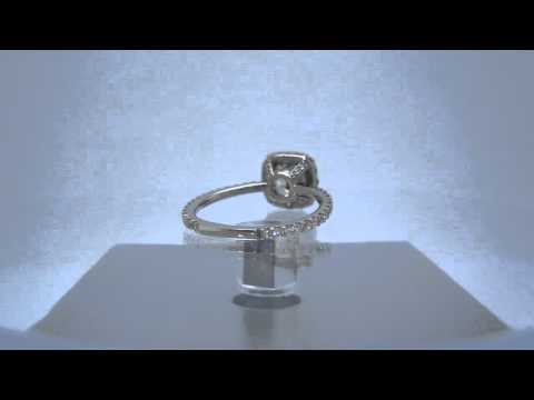 2.20CT CUSHION CUT DIAMOND ENGAGEMENT RING DECO 18K - KNR INC