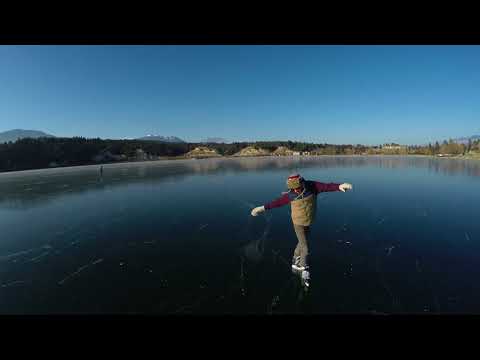 Skating on Frozen Lake Windermere | Invermere BC