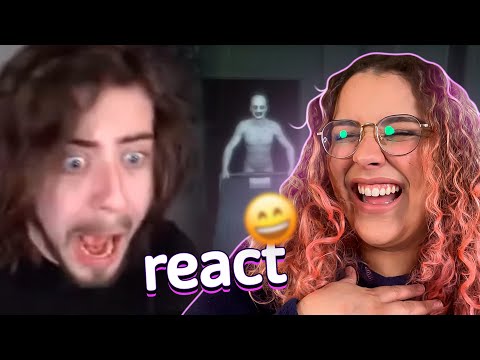 Maethe reagindo aos sustos de The Mortuary Assistant