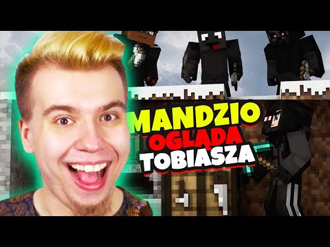 MANDZIO ogląda TOBIASZ vs 3 ŁOWCÓW (minecraft speedrun)