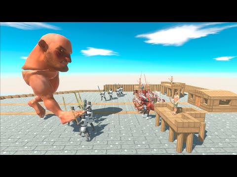 Big Head vs Ancient Army on Fort in Animal Revolt Battle Simulator