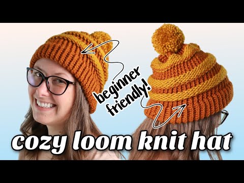 Easy Loom Knit Hat (with a Pom-Pom!) For Beginners